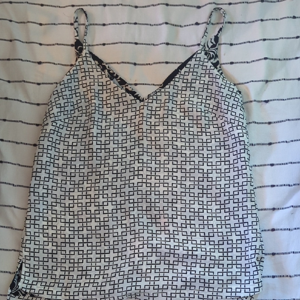 White House Black Market Monochrome Patterned Cami